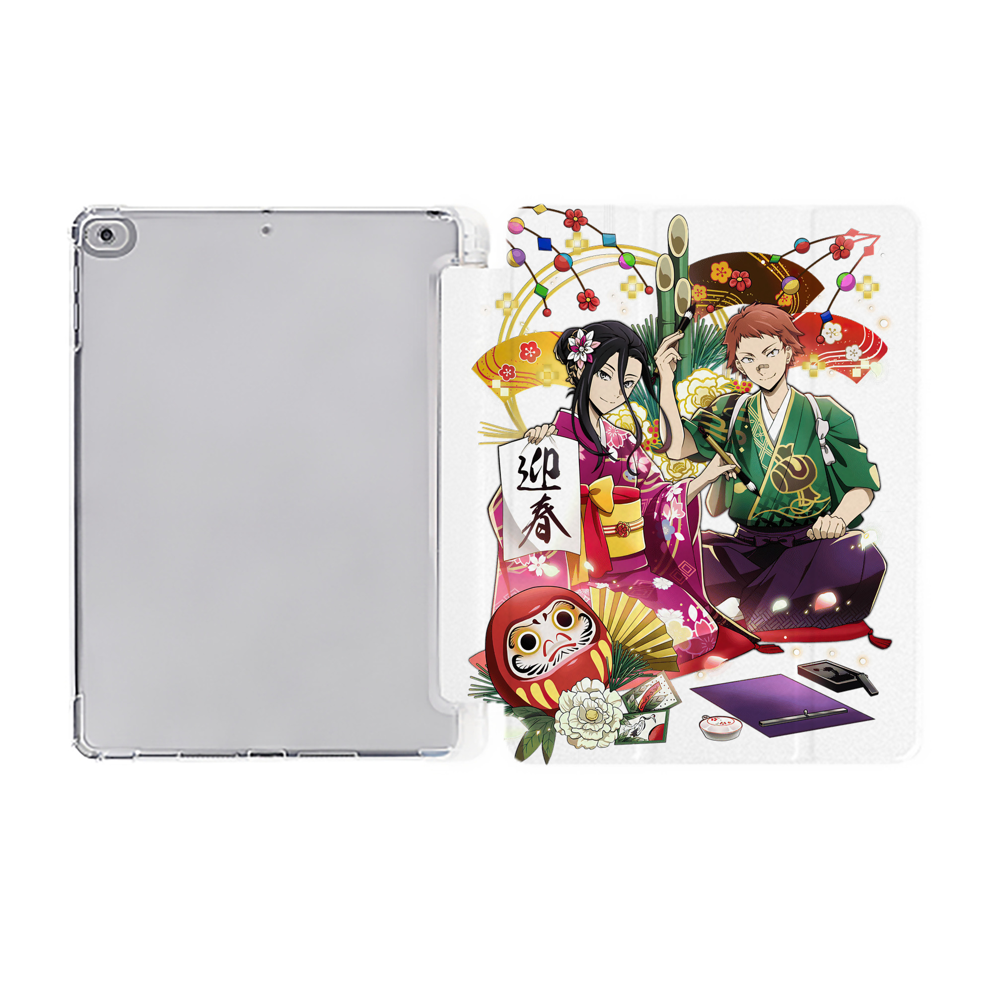（画像用） 文豪ストレイドッグス Bungo Stray Dogs IPad ケース ペン収納付き 三つ折りスタンド PUレザー×シリコン 対応機種9.5/10.5/10.9インチ